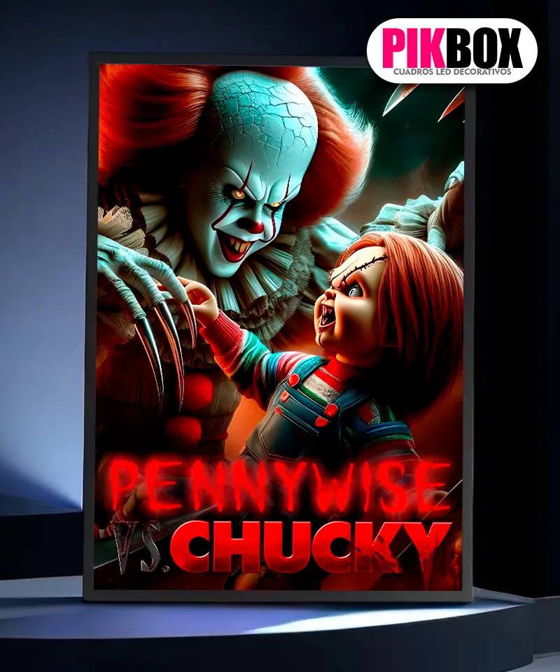 Cuadro Led Pennywise VS Chucky Recargable